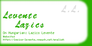 levente lazics business card